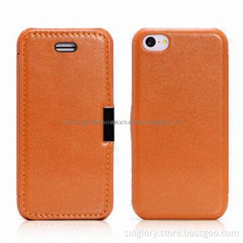 Brand New PU Leather Flip Heat Setting Cases for iPhone 5S, Various Colors Available